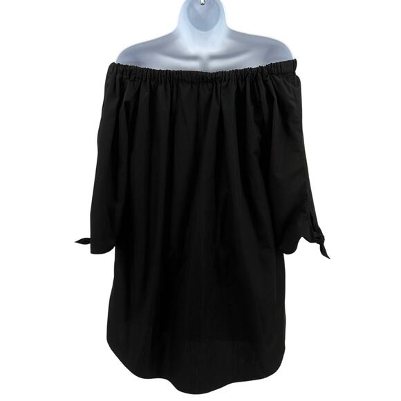 Lucca Couture Eliana Off Shoulder Mini Dress WMNS S Black 3/4 Tie Sleeve Stretch - Picture 9 of 12